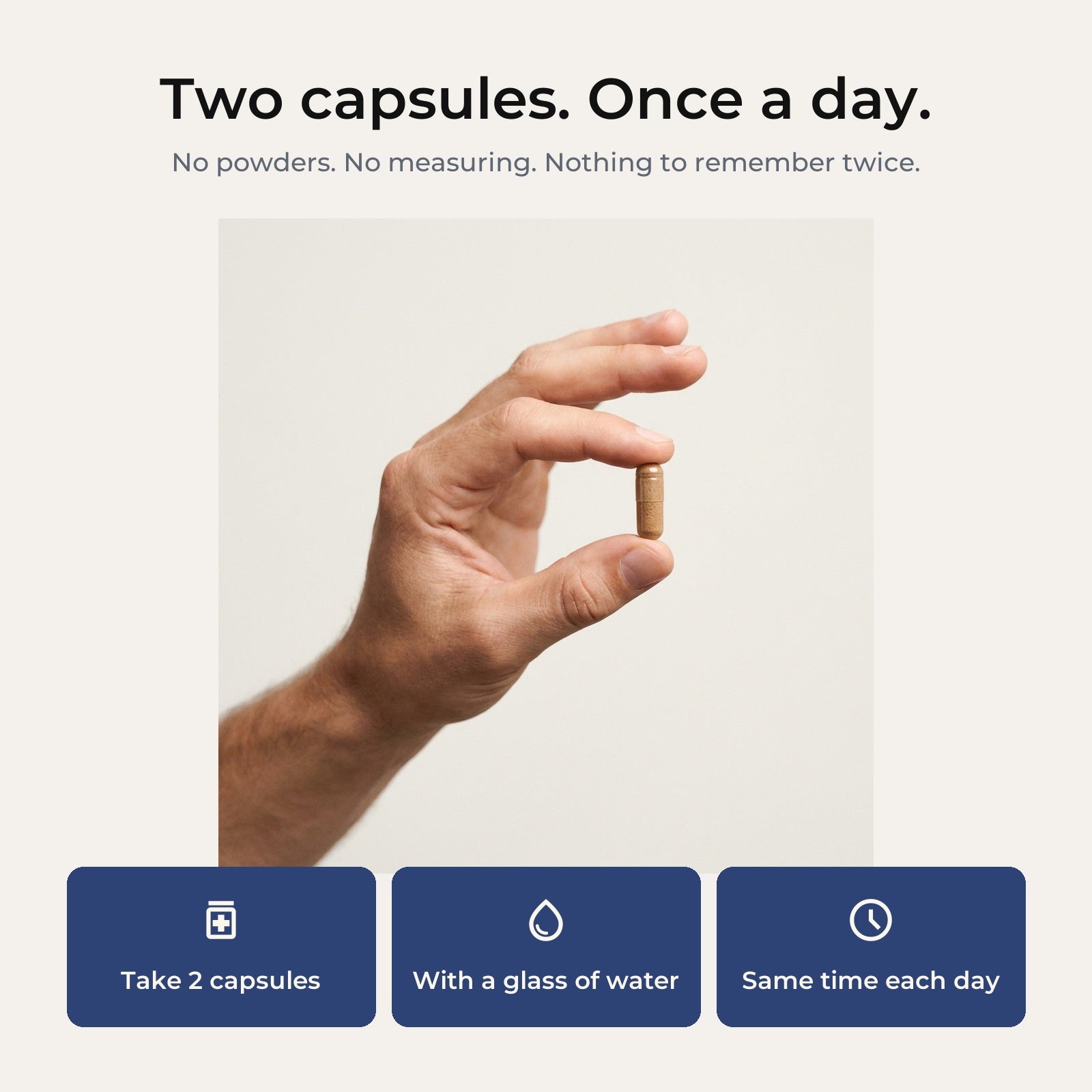 Twee capsules per dag
